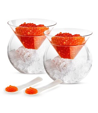 Kook Caviar Chiller Dish & Martini Glass w/Spoon