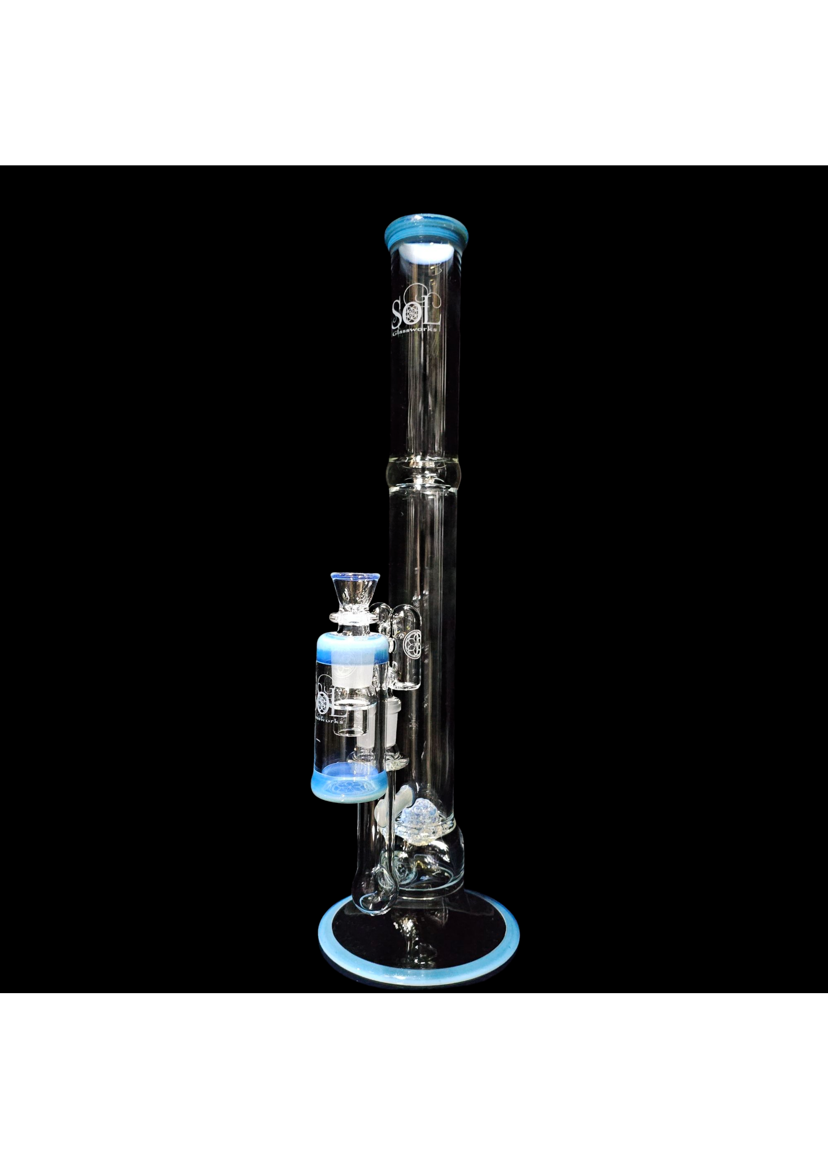 Sol Glassworks Sol 45 Lacespehere w/ Blue Stardust O/ Ghost