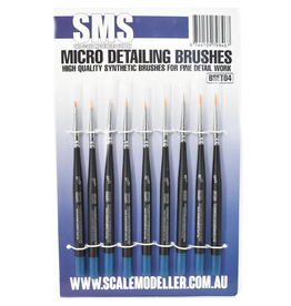 The Scale Modellers Supply Synthetic MICRO DETAILING BRUSH SET 9pc