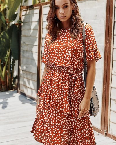 rust polka dot