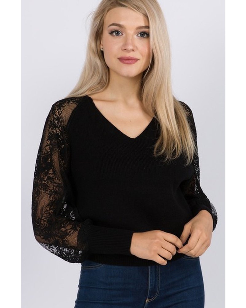 black lace sweater