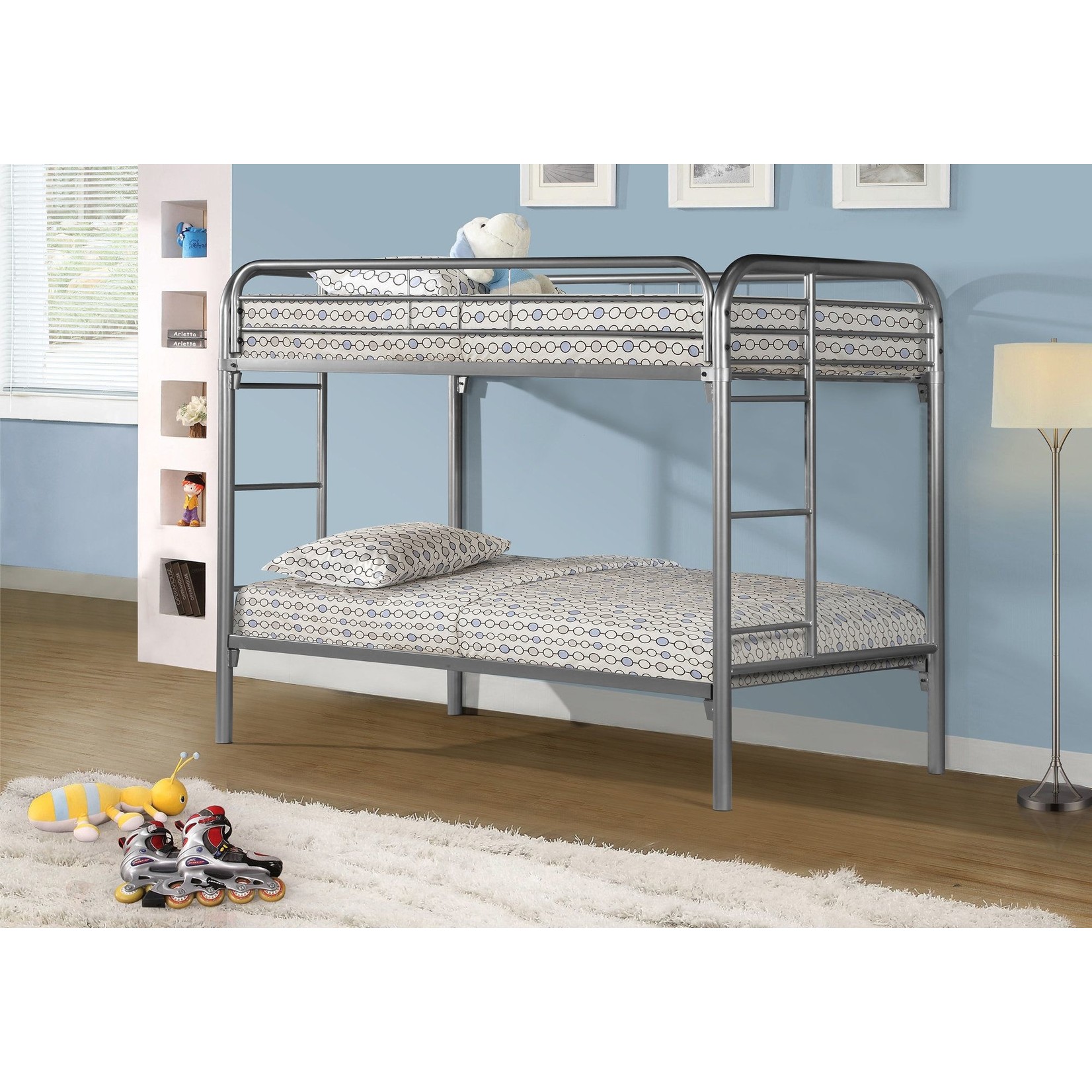 TWIN /TWIN BUNK BED, SILVER