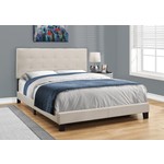 Cadre de lit en Lin Rembourré, Beige, Grand