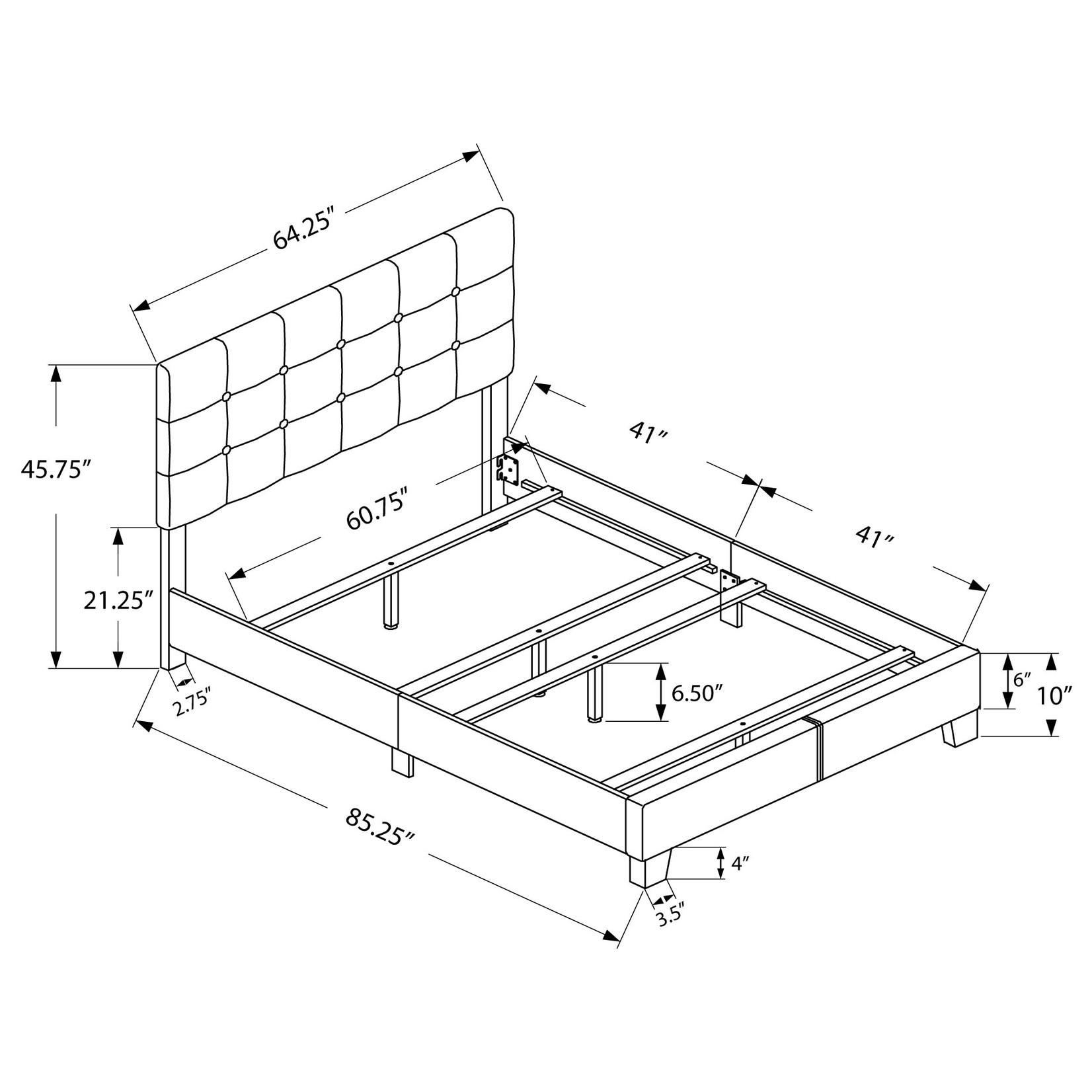 QUEEN BEIGE LINEN BED FRAME