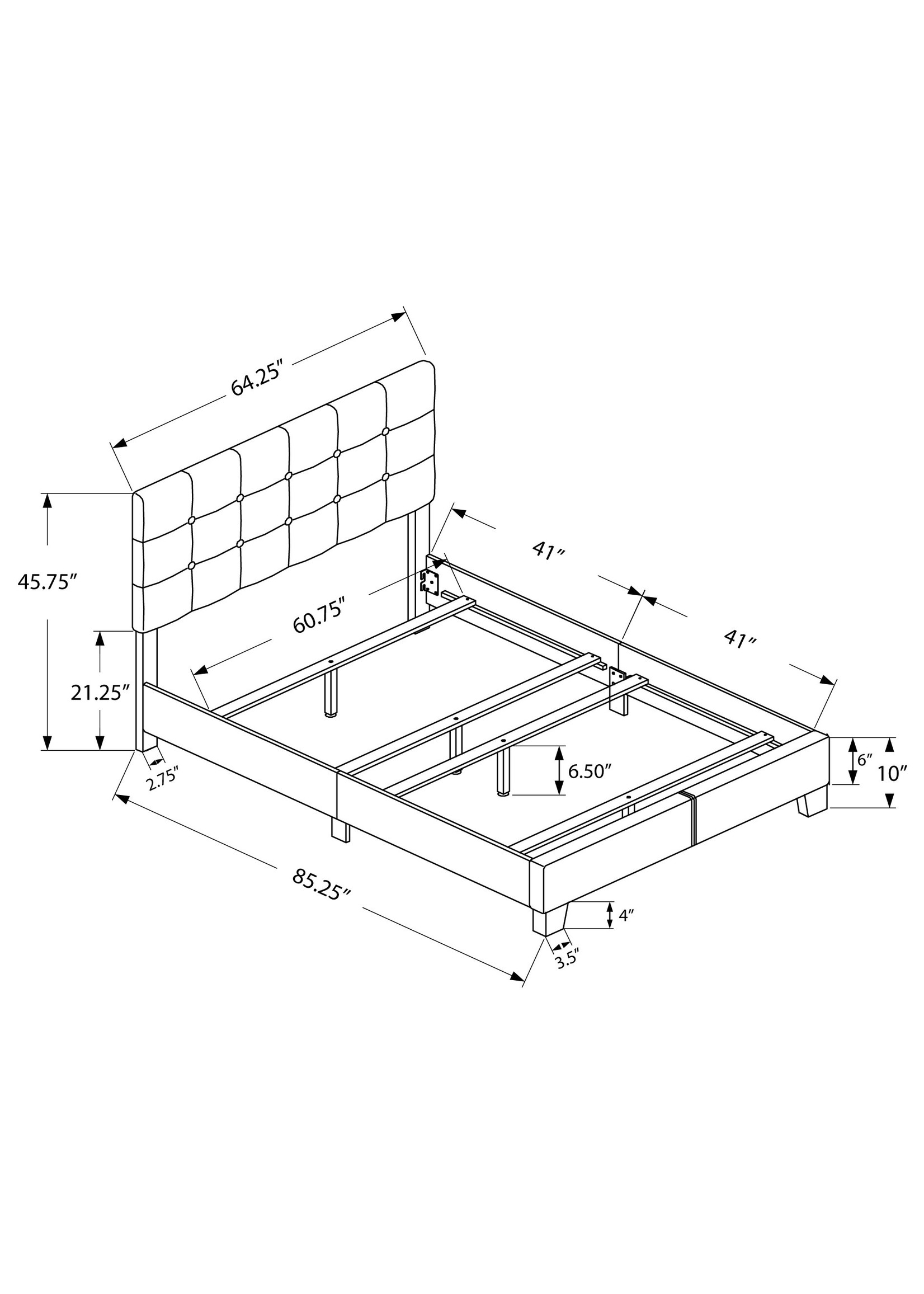 QUEEN BEIGE LINEN BED FRAME