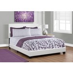 QUEEN WHITE BED FAUX LEATHER
