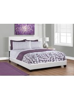 QUEEN WHITE BED FAUX LEATHER