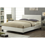 CADRE DE LIT DOUBLE EN SIMILICUIR BLANC