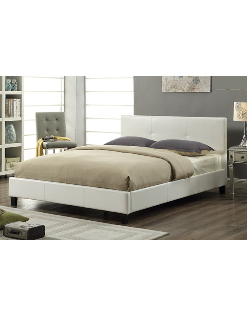 Full White Faux Leather Bed Frame MAISON CAPLAN
