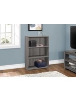 Bookcase 36"H with 3 Shelves, Grey