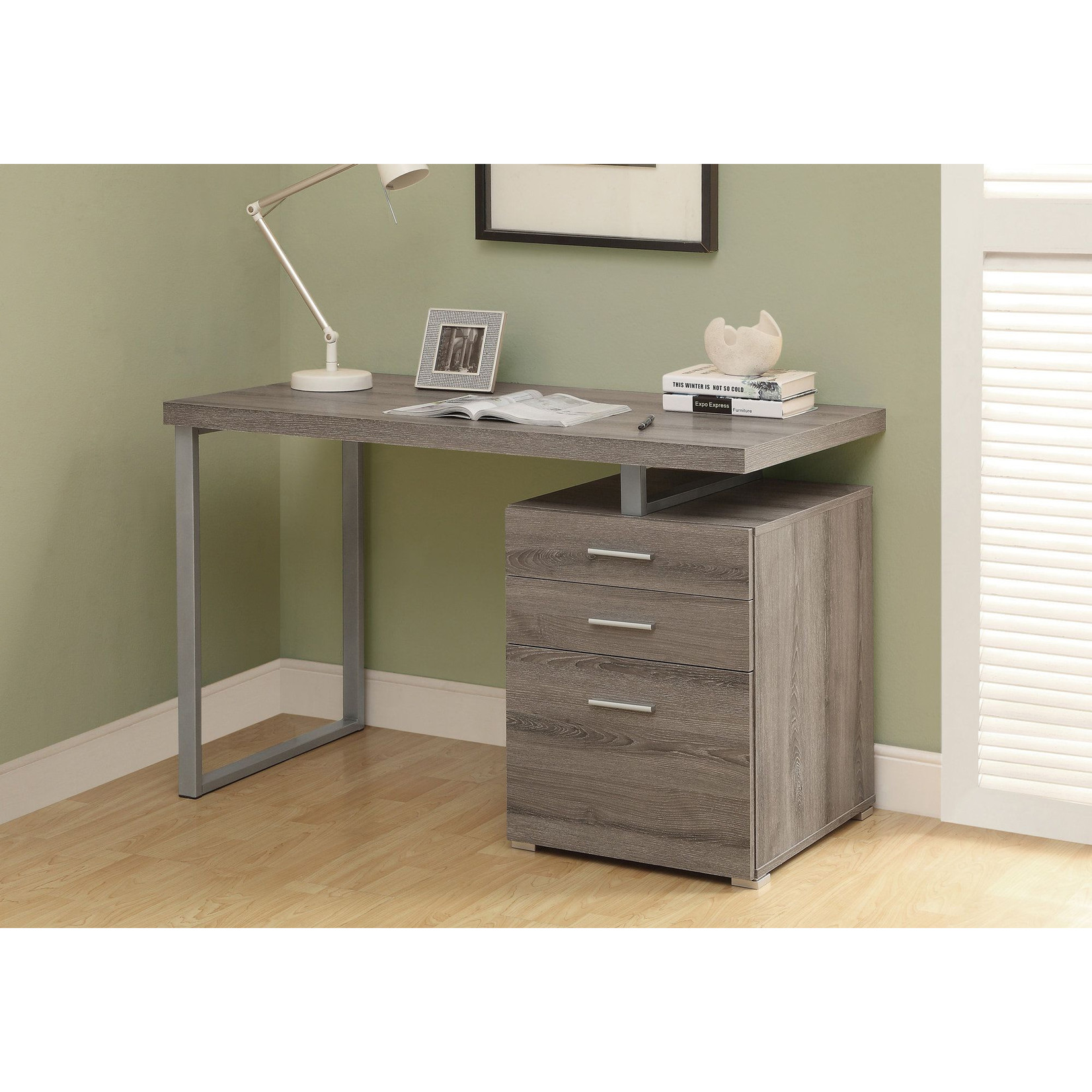 COMPUTER DESK - 48"L / DARK TAUPE LEFT OR RIGHT FACING