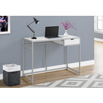 COMPUTER DESK - 42"L / WHITE / SILVER METAL