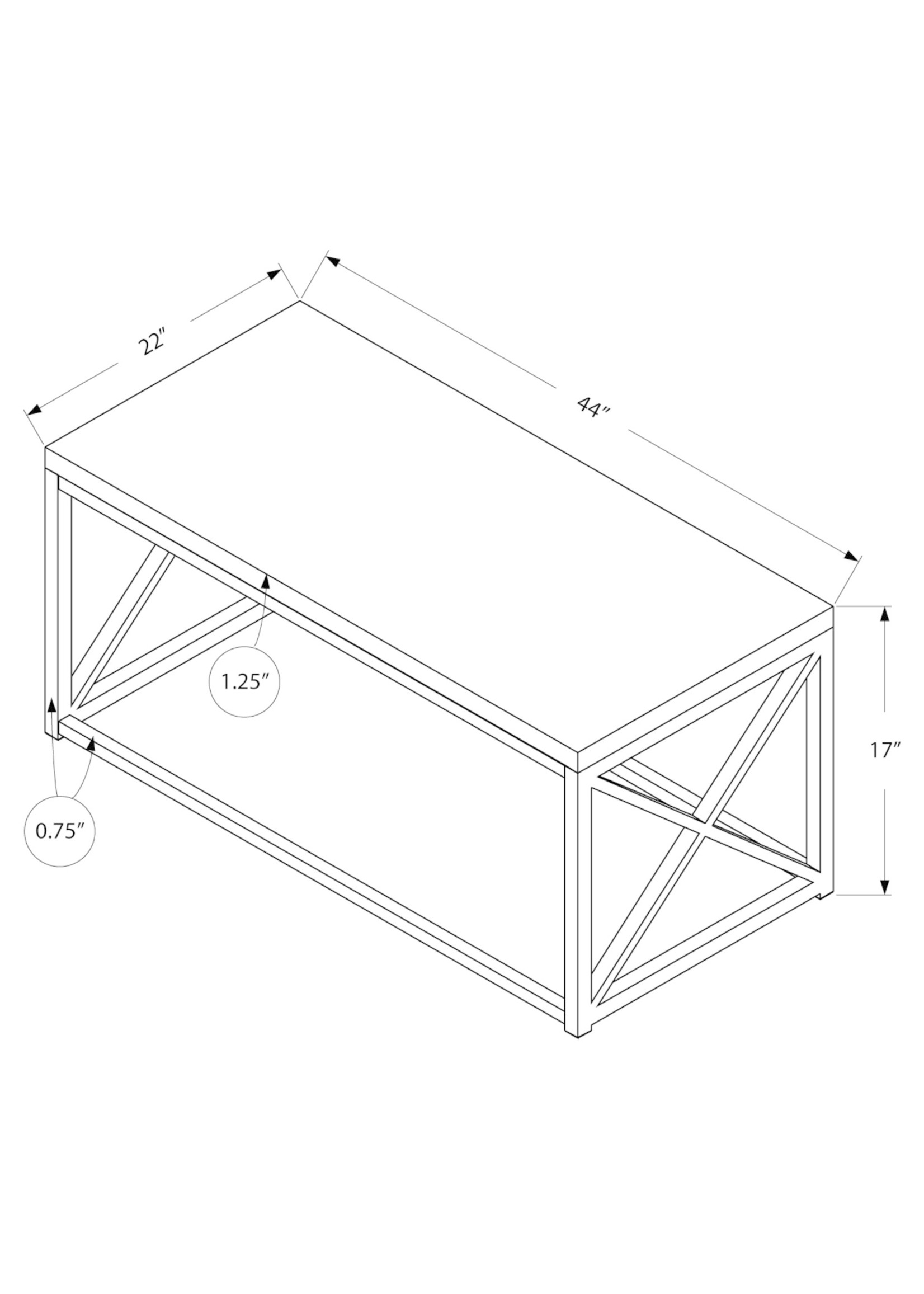 COFFEE TABLE BLACK METAL BASE, TAUPE RECLAIMED WOOD-LOOK