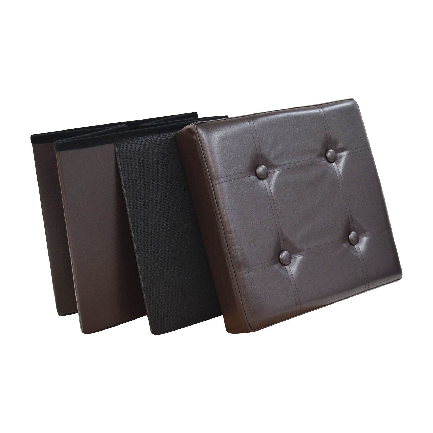 ITY INTERNATIONAL Chocolate Square Folding Ottoman
