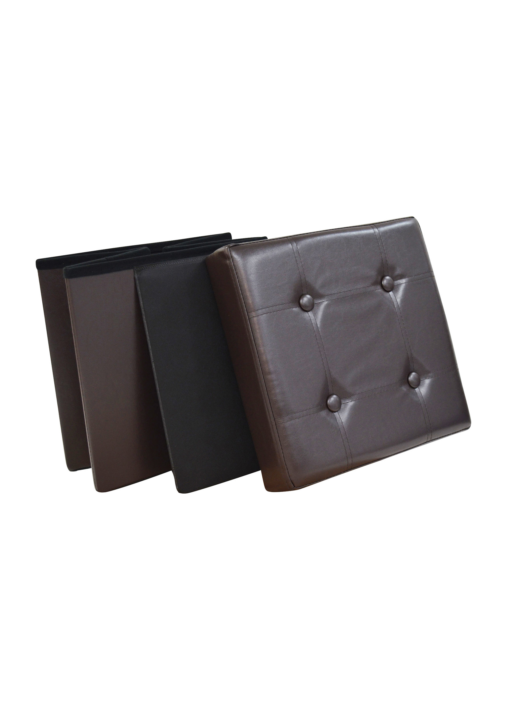 ITY INTERNATIONAL Chocolate Square Folding Ottoman
