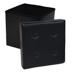 ITY INTERNATIONAL Black Square Folding Ottoman