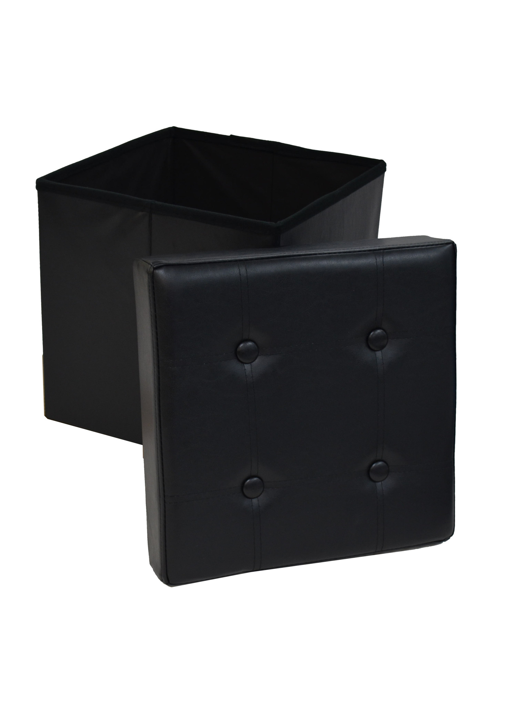 ITY INTERNATIONAL Black Square Folding Ottoman