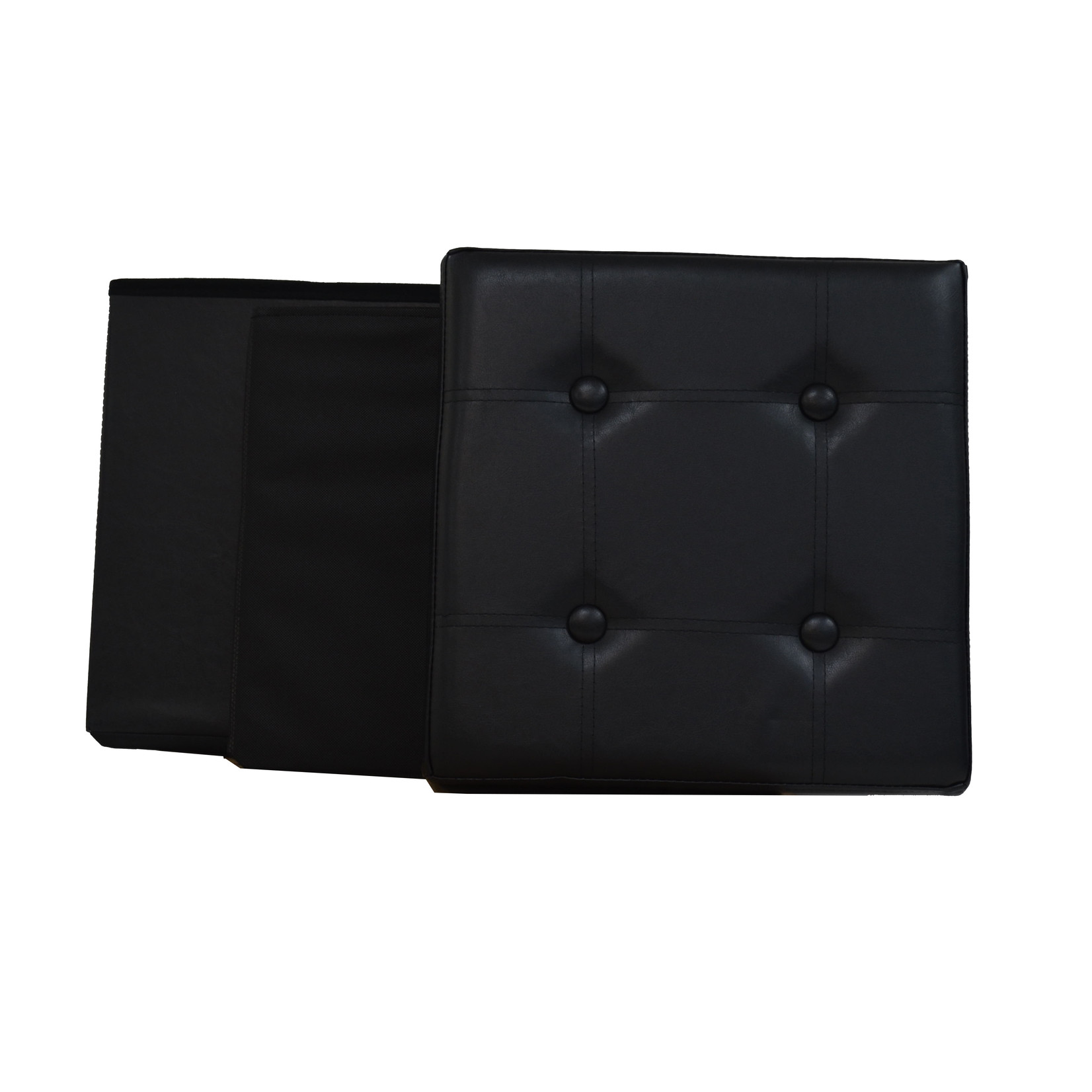 ITY INTERNATIONAL Black Square Folding Ottoman