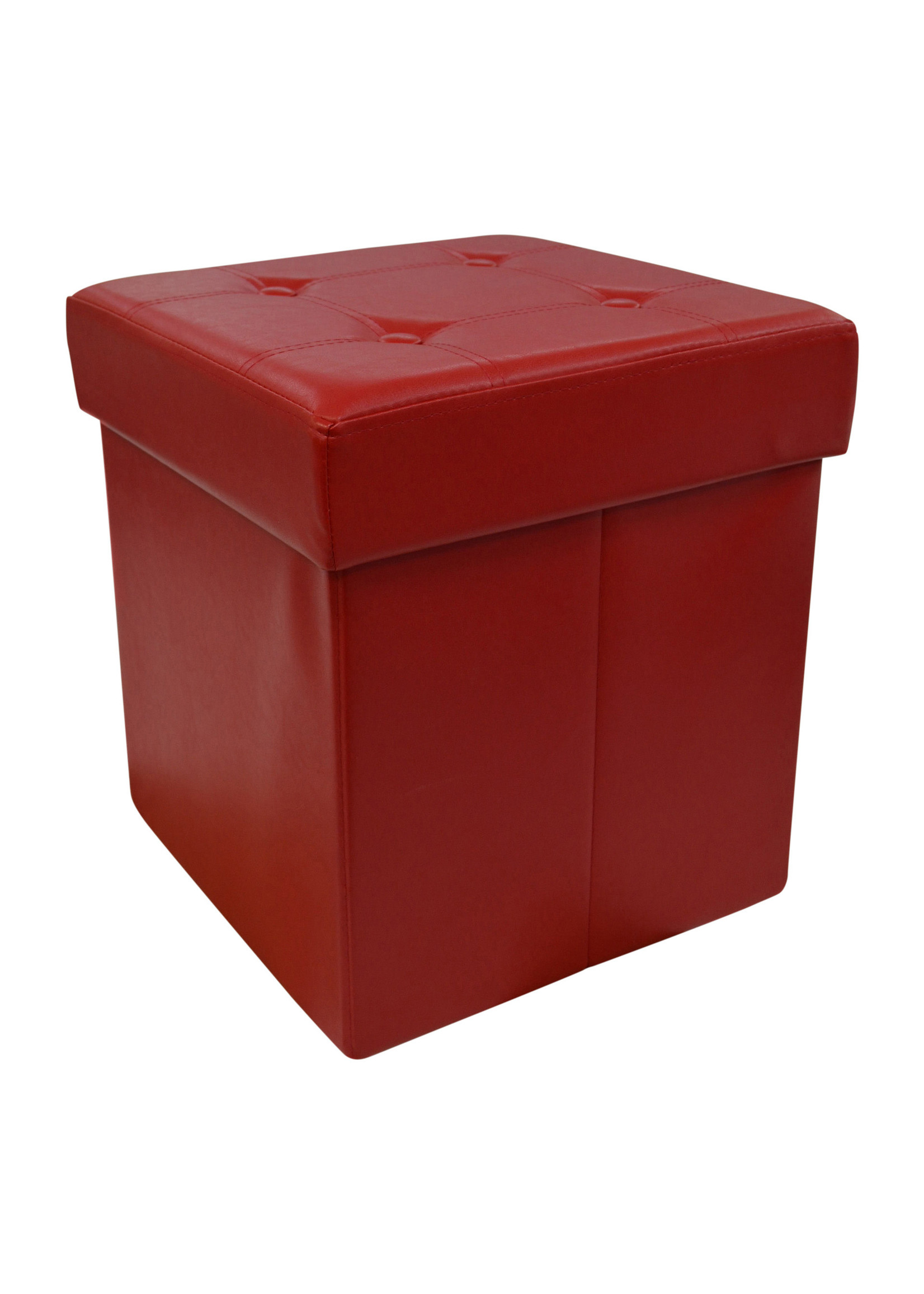 ITY INTERNATIONAL Pouf Pliant Carré en Rouge