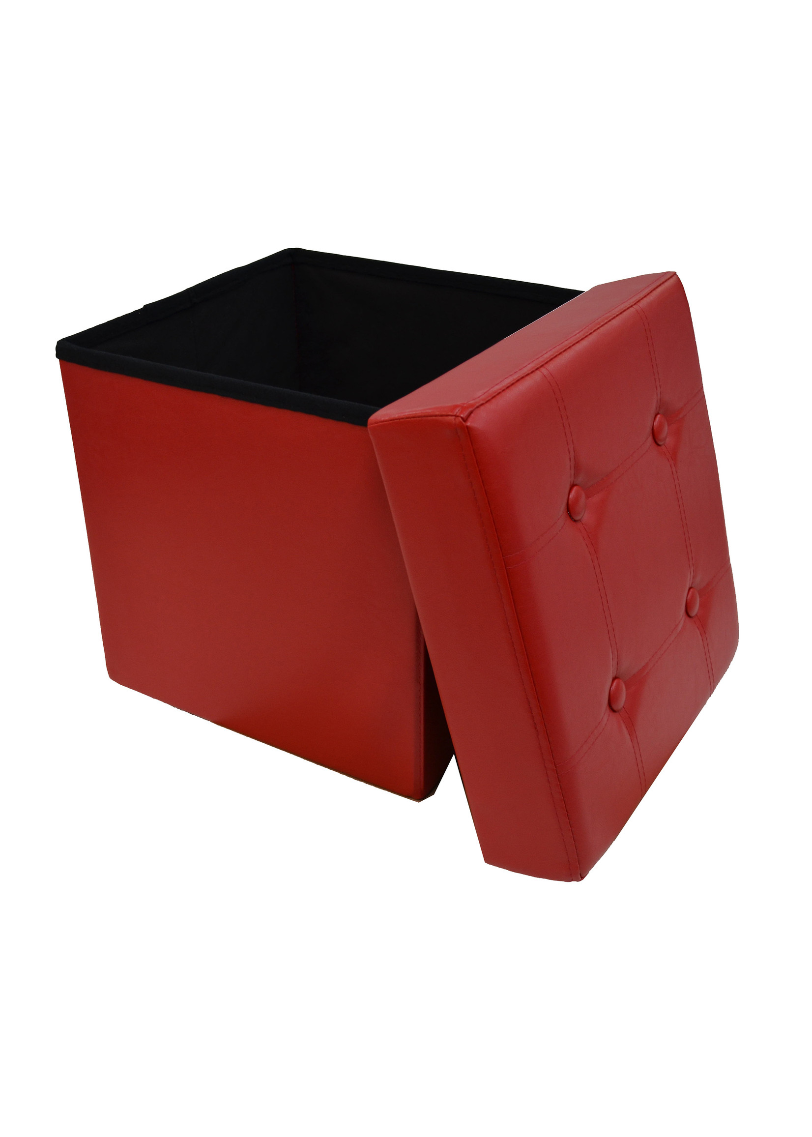 ITY INTERNATIONAL Pouf Pliant Carré en Rouge