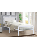 QUEEN WHITE METAL BED FRAME