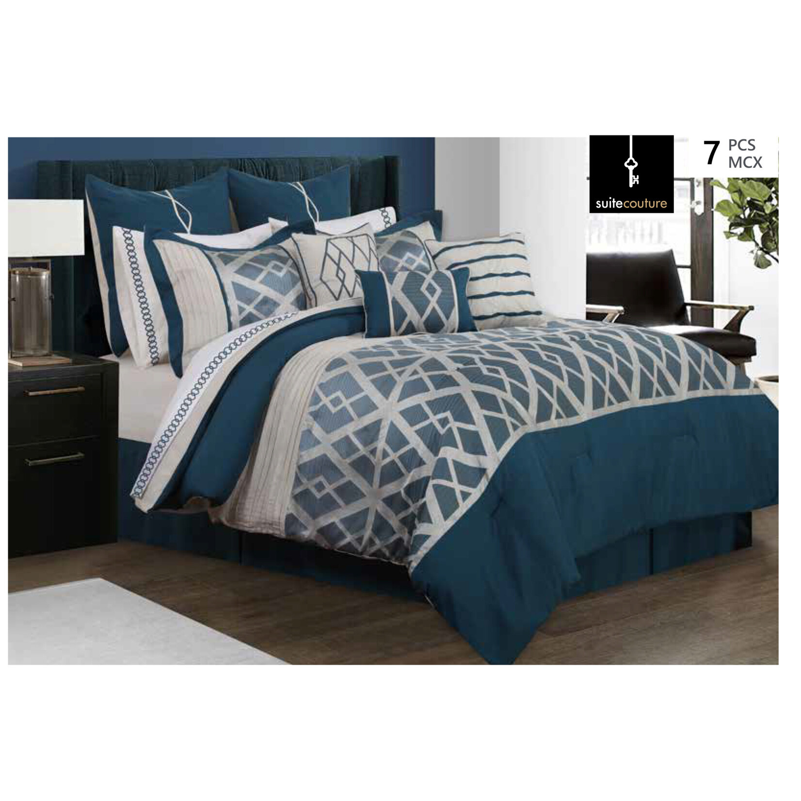 QUEEN 7PC COMFORTER SET MILOS