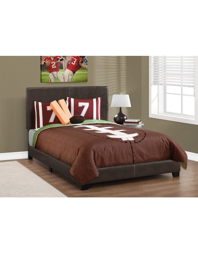 QUEEN BROWN BED FX LEATHER MAISON CAPLAN