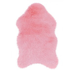 TAPIS EN FAUSSE FOURRURE DE MOUTON, ROSE