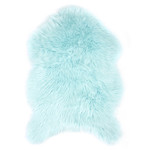 TAPIS EN FAUSSE FOURRURE DE MOUTON, BLUE-CIEL