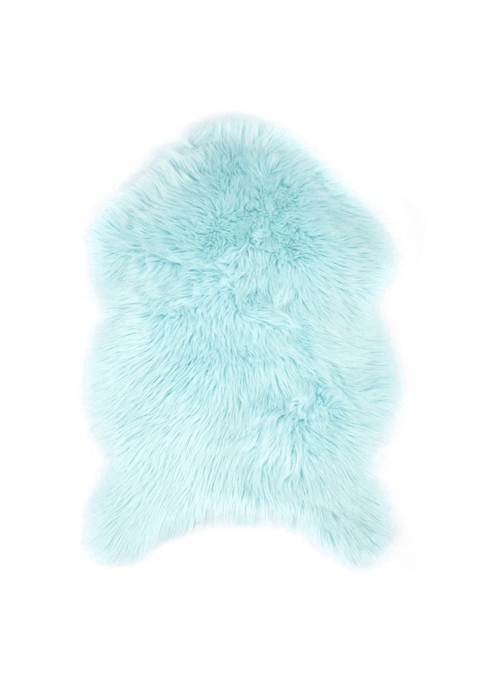 FAUX FUR SHEEPSKIN ANIMAL RUG, L.BLUE