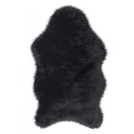 TAPIS EN FAUSSE FOURRURE DE MOUTON, NOIR