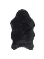 TAPIS EN FAUSSE FOURRURE DE MOUTON, NOIR