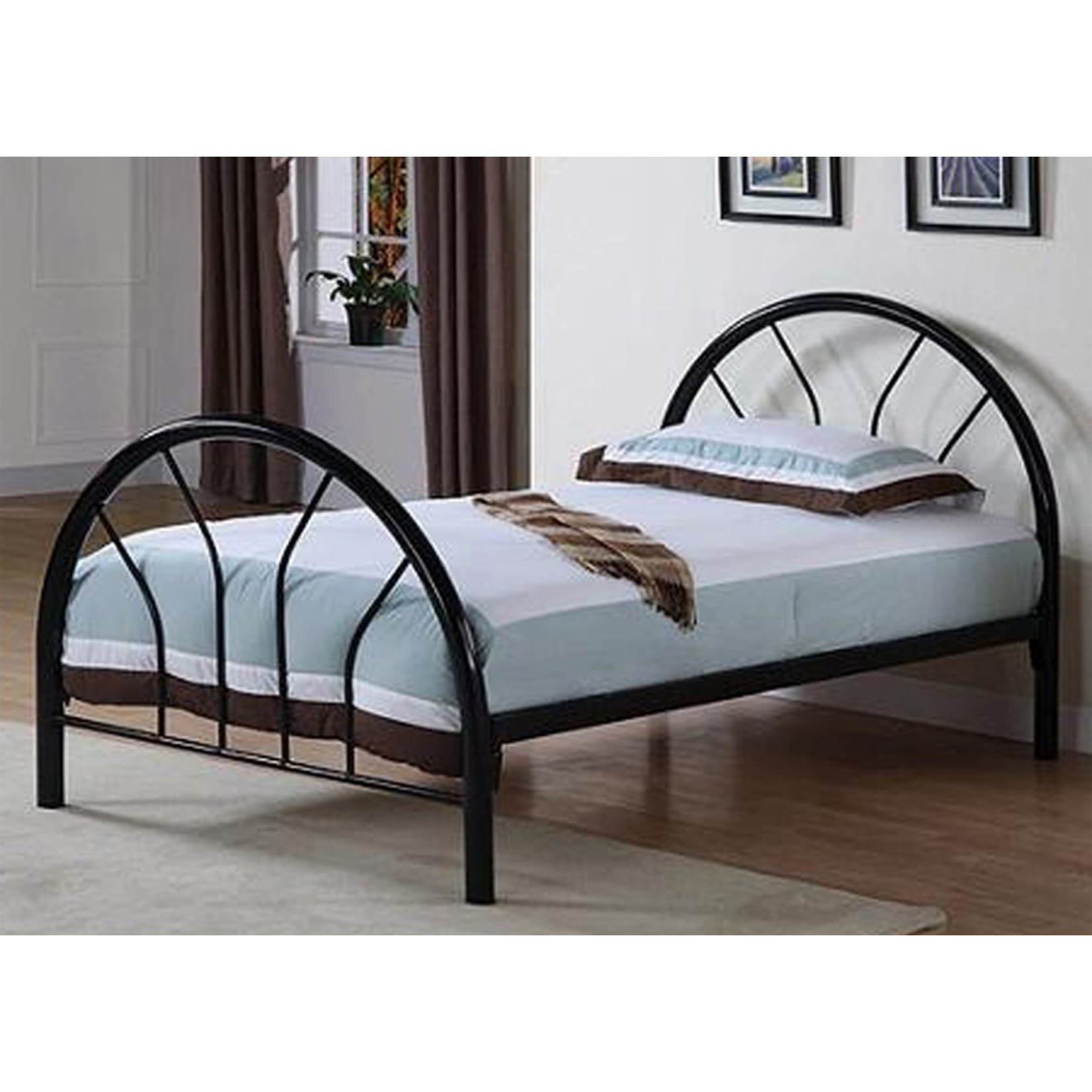 BLACK TWIN METAL BED FRAME MAISON CAPLAN   Black Twin Metal Bed Frame 