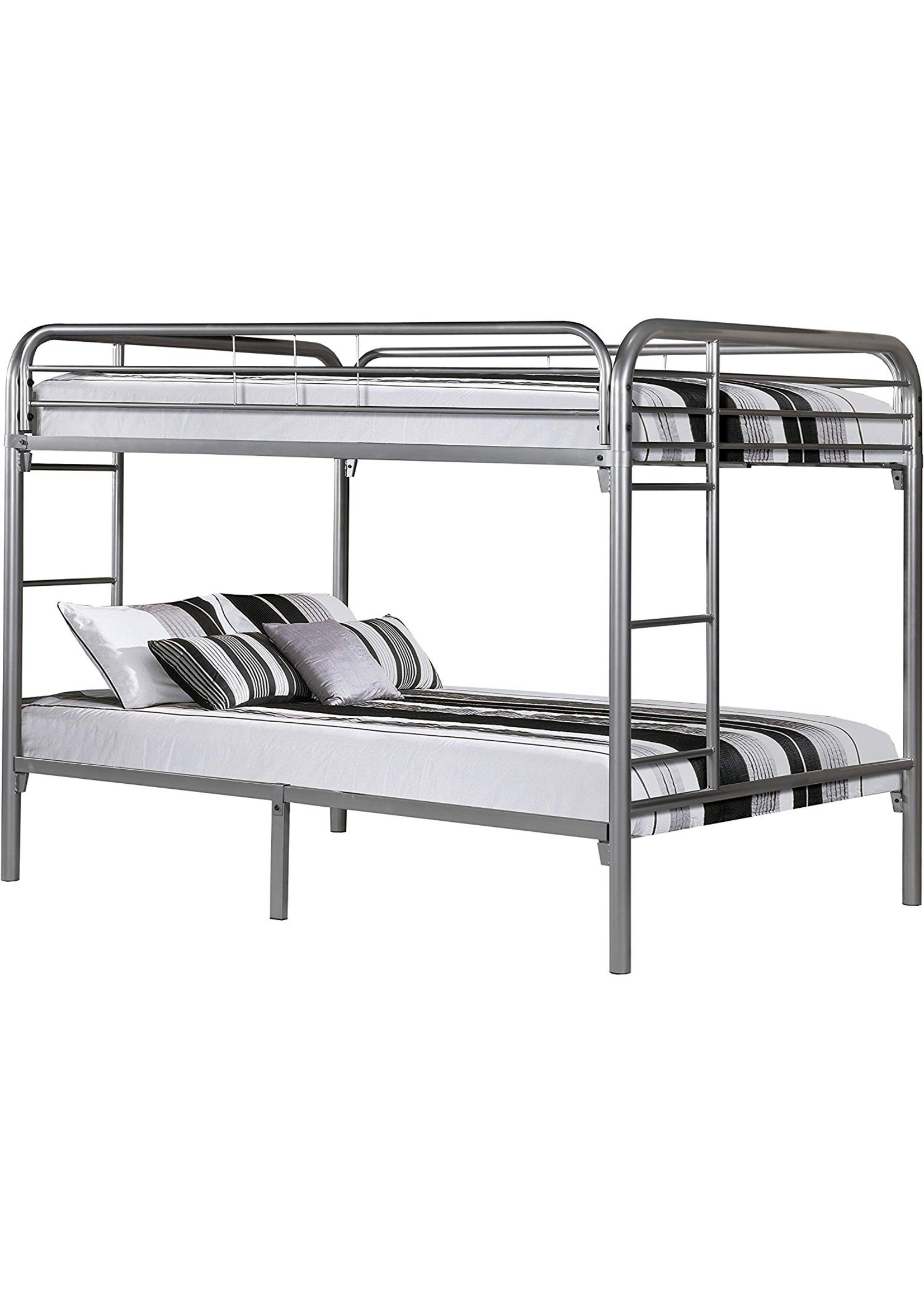 BUNK BED - FULL / FULL SIZE / SILVER METAL