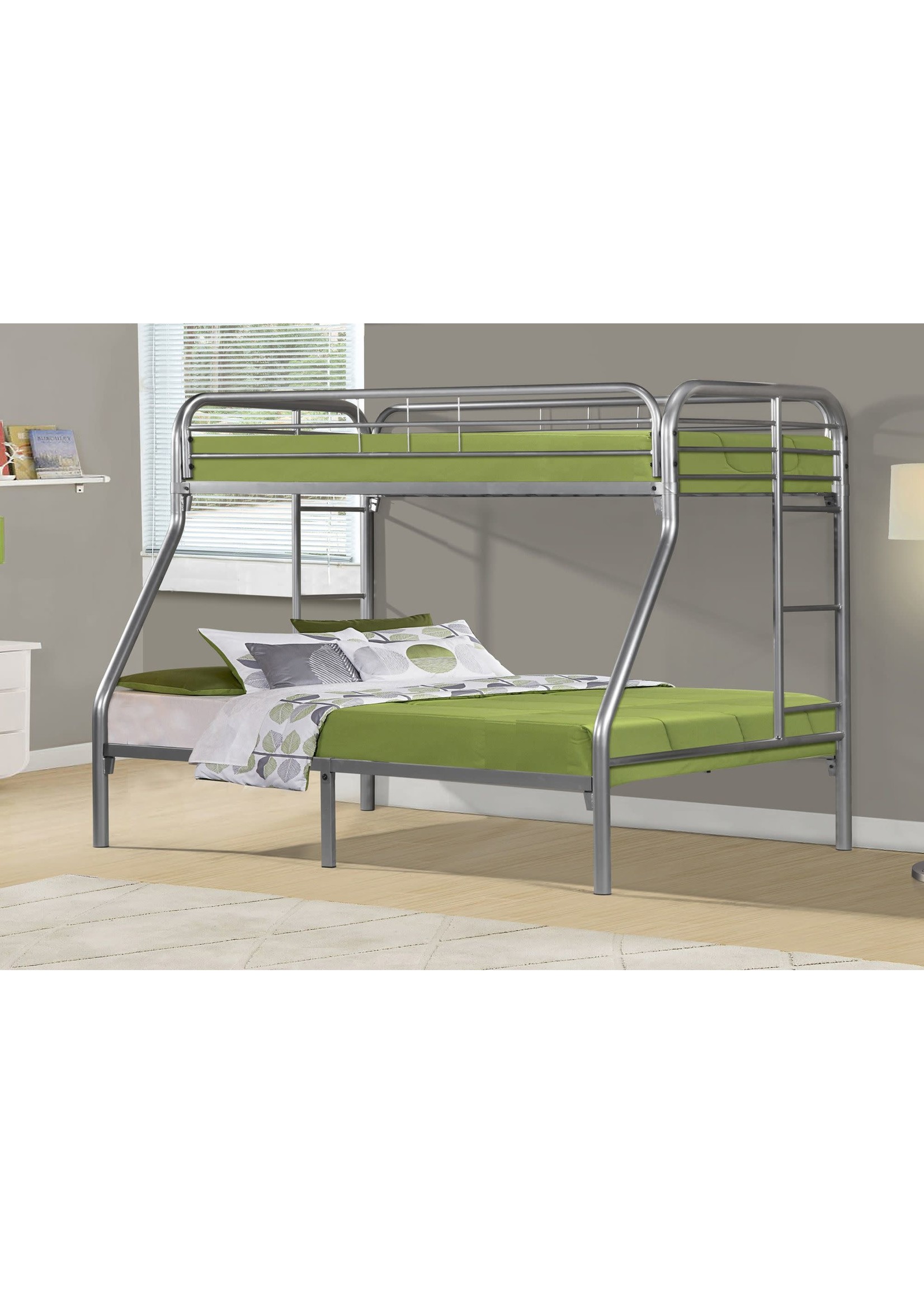 TWIN/FULL BUNK BED SILVER