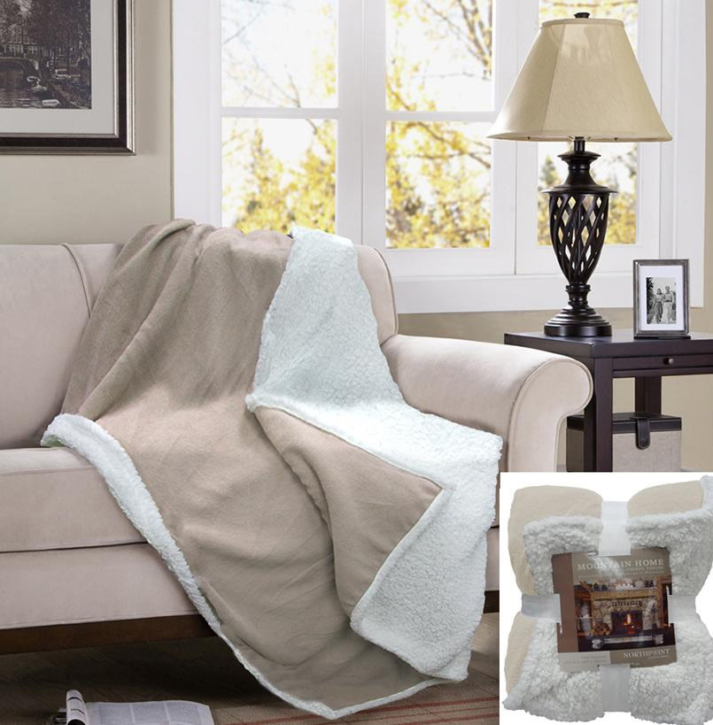REVERSIBLE SHERPA THROW 50x60 MAISON CAPLAN