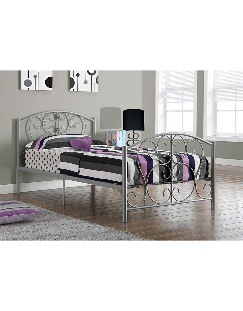 TWIN METAL BED FRAME, SILVER - MAISON CAPLAN