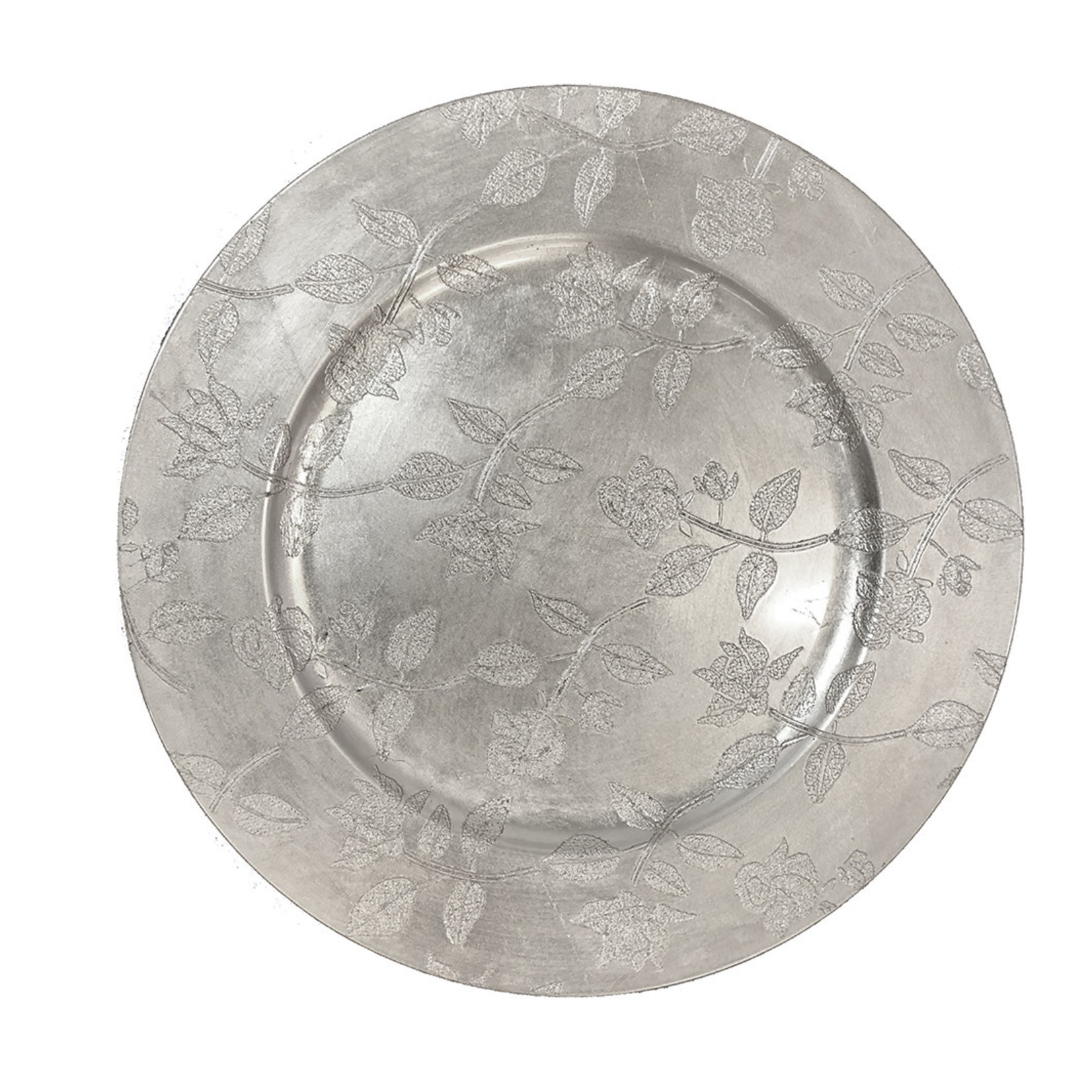 PLAQUE DE CHARGEUR 13-POUCES EN ARGENT FLORAL