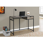 COMPUTER DESK - 42"L / DARK TAUPE / BLACK METAL