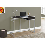 COMPUTER DESK - 42"L / CAPPUCCINO / SILVER METAL