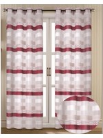 90" RED STRIPED CHENILLE GROM PANEL SHEER
