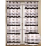PANNEAU À ŒILLET CHENILLE RAYÉ NOIR 84" TRANSPARENT