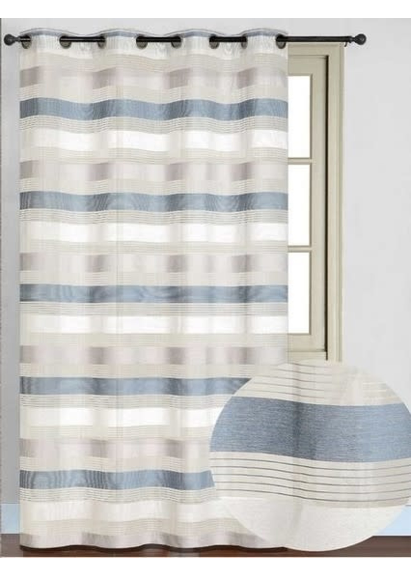 Chenille Stripe Ring Panel 52x90"-Blue