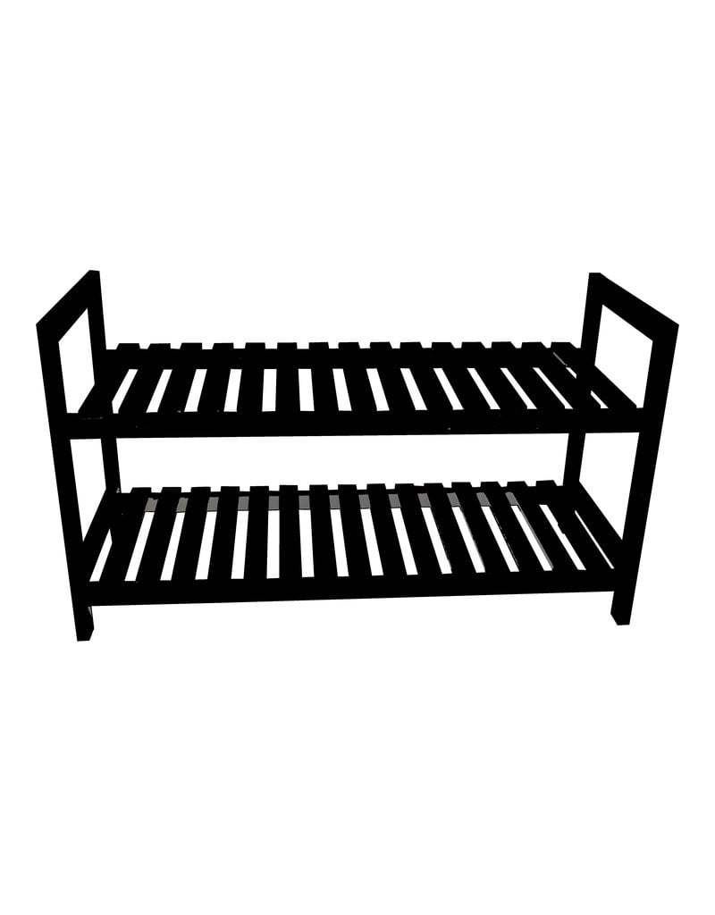 Black 2 Tier Shoe Rack Maison Caplan