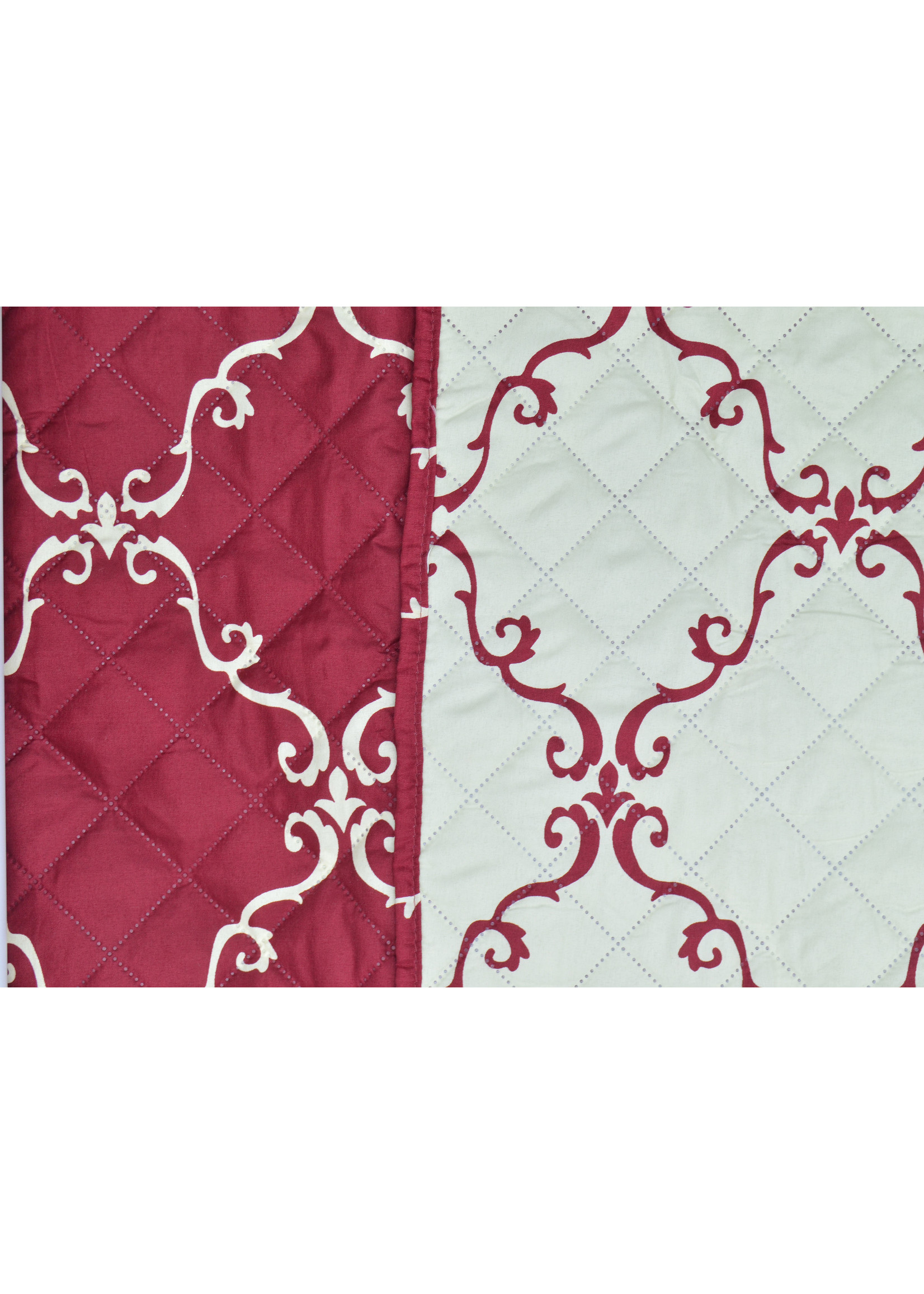 CHAIR COVER REVERSIBLE BURGUNDY/CREAM