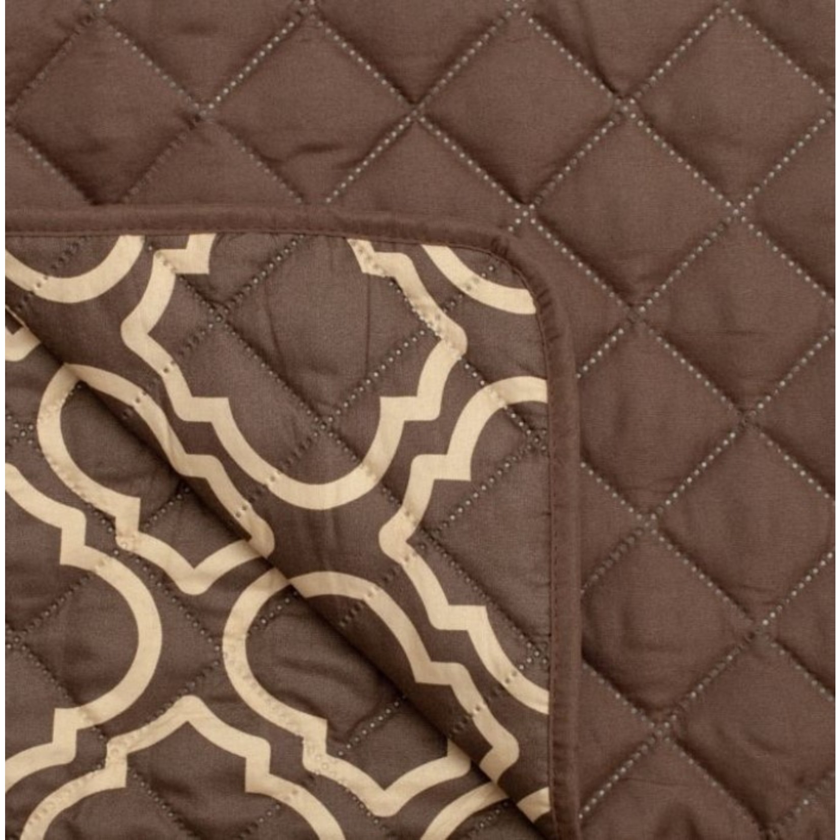 Loveseat Cover Reversible Chocolate Lattice