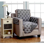 Housse de Chaise en treillis de Gris Réversible