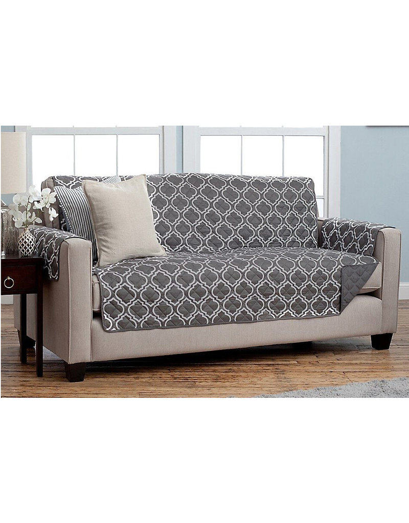 Sofa Cover Reversible Grey Lattice - MAISON CAPLAN
