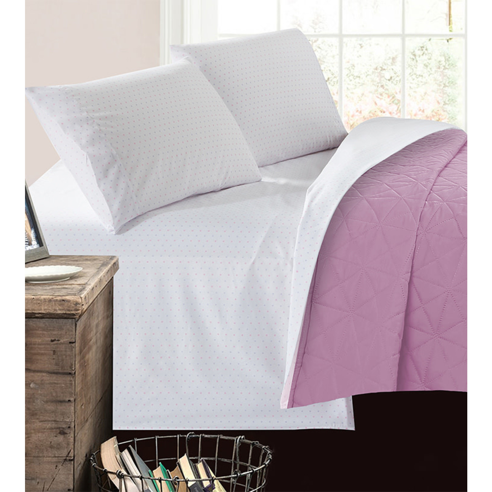 ENSEMBLE DE DRAPS MICROFIBRE SIMPLE BALLERINA CAMEO