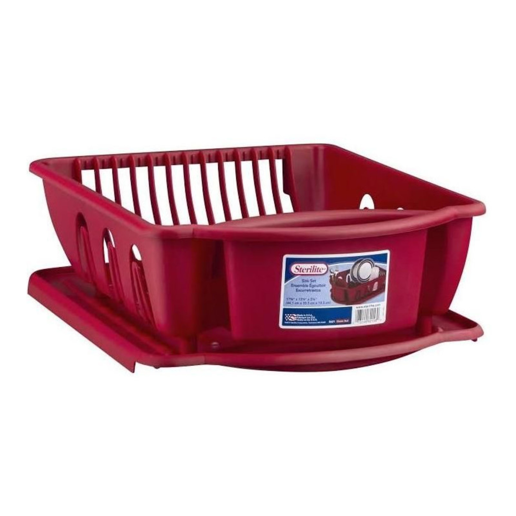 Modern Houseware ÉGOUTTOIR À VAISSELLE STERILITE EN ROUGE, 2PIÈCES
